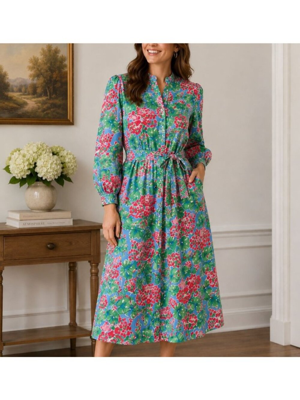 Vintage Gordon of Philadelphia for The Talbots Floral Shirt Dress Belted